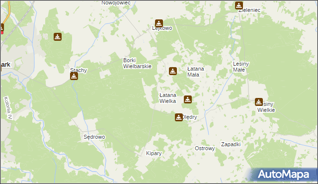 mapa Łatana Wielka, Łatana Wielka na mapie Targeo