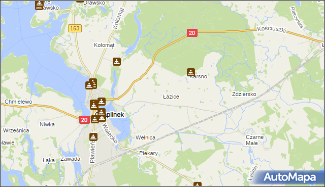 mapa Łazice, Łazice na mapie Targeo
