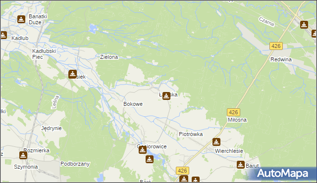 mapa Łaziska gmina Jemielnica, Łaziska gmina Jemielnica na mapie Targeo