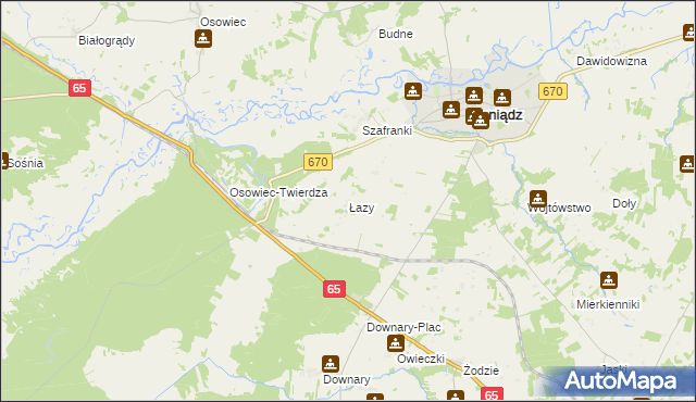 mapa Łazy gmina Goniądz, Łazy gmina Goniądz na mapie Targeo