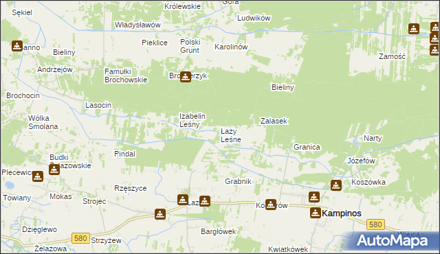 mapa Łazy Leśne, Łazy Leśne na mapie Targeo