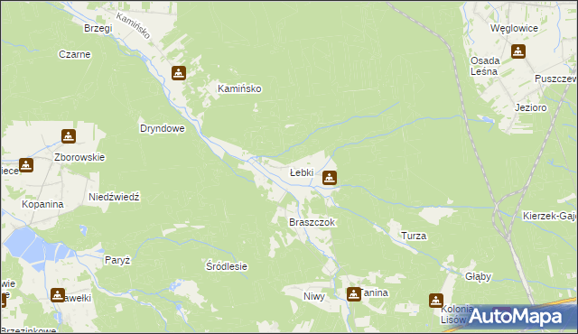 mapa Łebki gmina Herby, Łebki gmina Herby na mapie Targeo