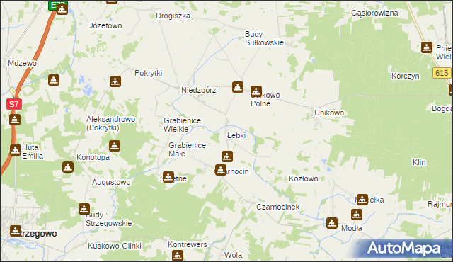 mapa Łebki gmina Strzegowo, Łebki gmina Strzegowo na mapie Targeo