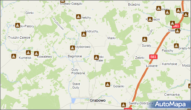 mapa Łebki Małe, Łebki Małe na mapie Targeo