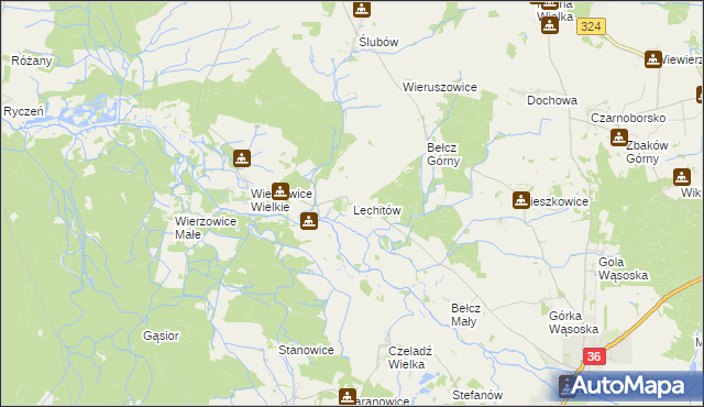 mapa Lechitów, Lechitów na mapie Targeo