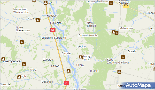 mapa Łęcino, Łęcino na mapie Targeo