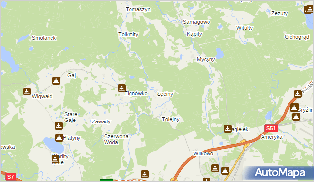 mapa Łęciny, Łęciny na mapie Targeo