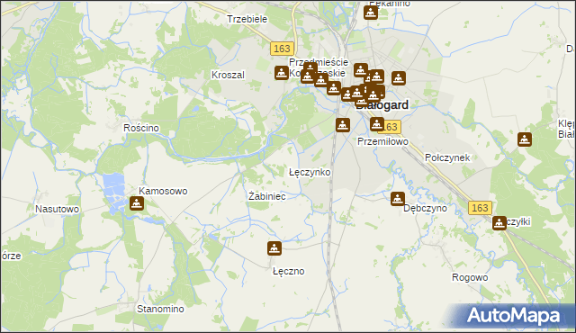 mapa Łęczynko, Łęczynko na mapie Targeo