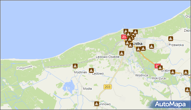 mapa Lędowo-Osiedle, Lędowo-Osiedle na mapie Targeo