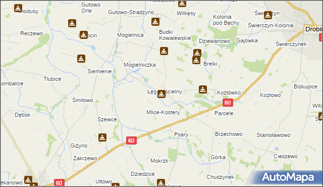 mapa Łęg Probostwo, Łęg Probostwo na mapie Targeo