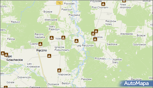 mapa Łęg Ręczyński, Łęg Ręczyński na mapie Targeo