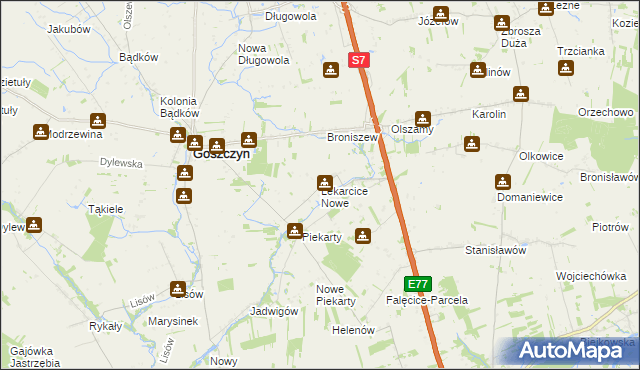 mapa Lekarcice Nowe, Lekarcice Nowe na mapie Targeo