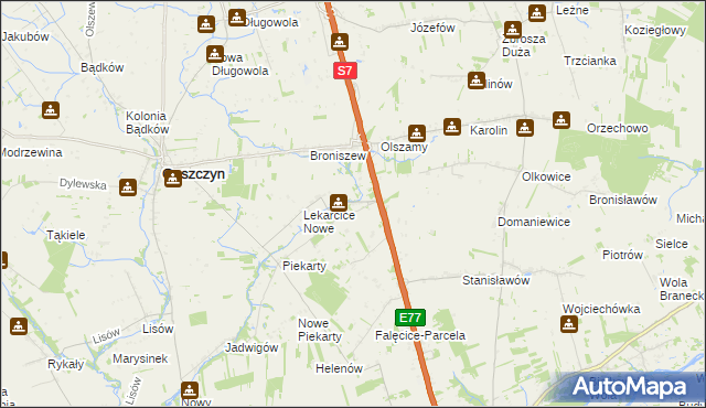 mapa Lekarcice Stare, Lekarcice Stare na mapie Targeo