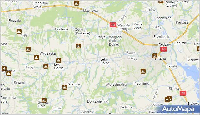 mapa Łęki Dolne, Łęki Dolne na mapie Targeo