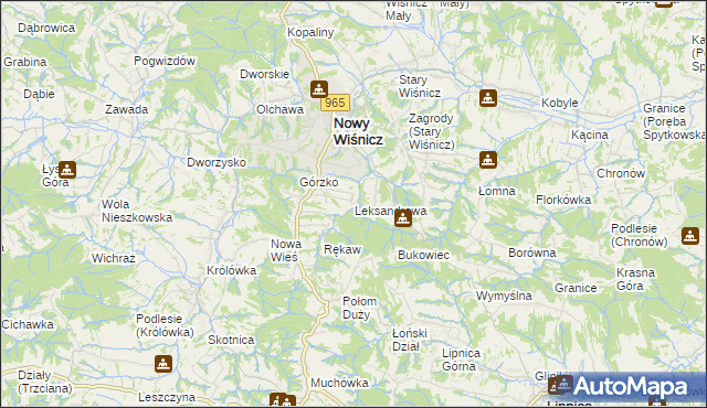 mapa Leksandrowa, Leksandrowa na mapie Targeo