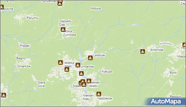 mapa Lelitków, Lelitków na mapie Targeo