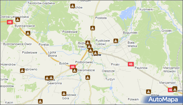 mapa Lelów, Lelów na mapie Targeo