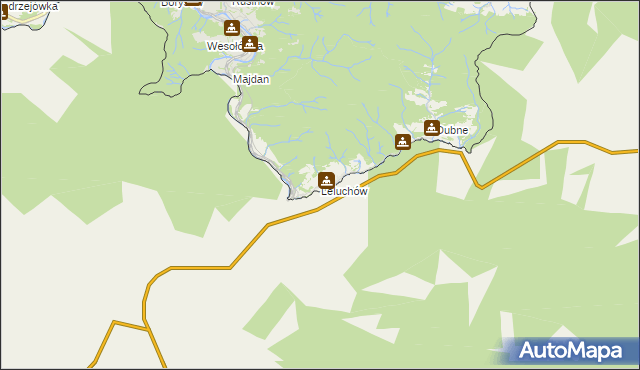 mapa Leluchów, Leluchów na mapie Targeo