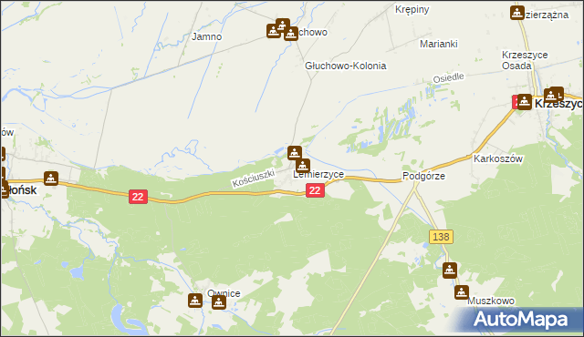 mapa Lemierzyce, Lemierzyce na mapie Targeo