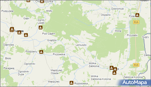 mapa Leniuszki, Leniuszki na mapie Targeo