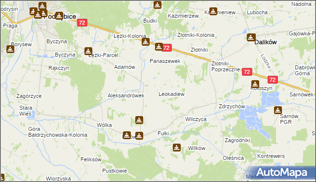 mapa Leokadiew, Leokadiew na mapie Targeo