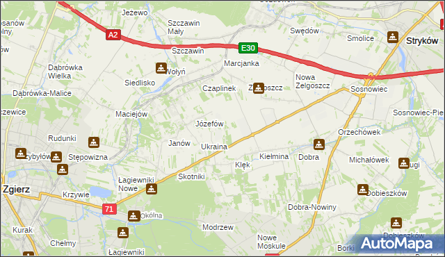 mapa Leonardów gmina Zgierz, Leonardów gmina Zgierz na mapie Targeo