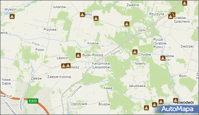 mapa Leopoldów gmina Ryki, Leopoldów gmina Ryki na mapie Targeo