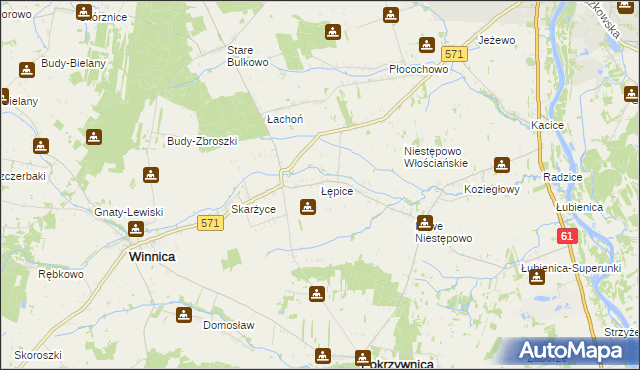 mapa Łępice, Łępice na mapie Targeo