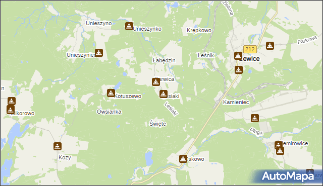 mapa Lesiaki gmina Cewice, Lesiaki gmina Cewice na mapie Targeo