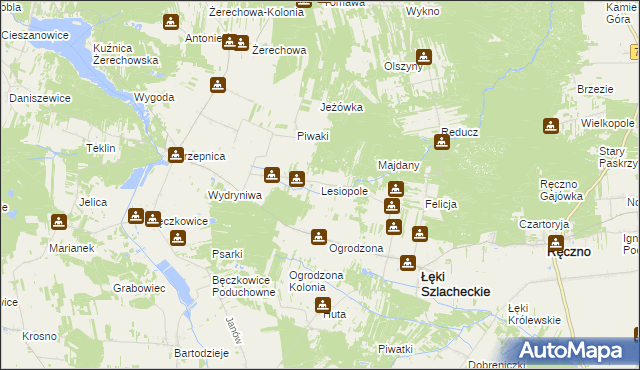 mapa Lesiopole, Lesiopole na mapie Targeo