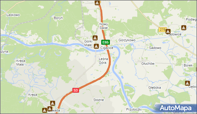 mapa Leśna Góra, Leśna Góra na mapie Targeo