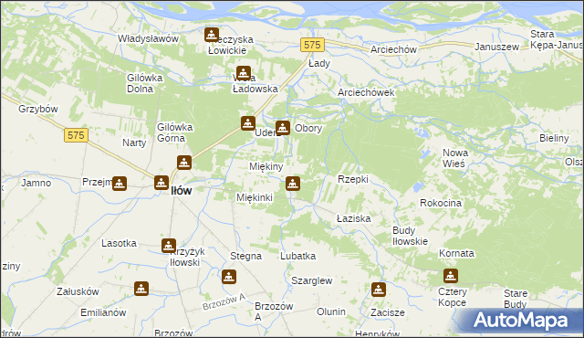 mapa Leśniaki gmina Iłów, Leśniaki gmina Iłów na mapie Targeo