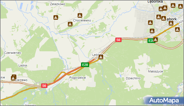 mapa Leśnice, Leśnice na mapie Targeo