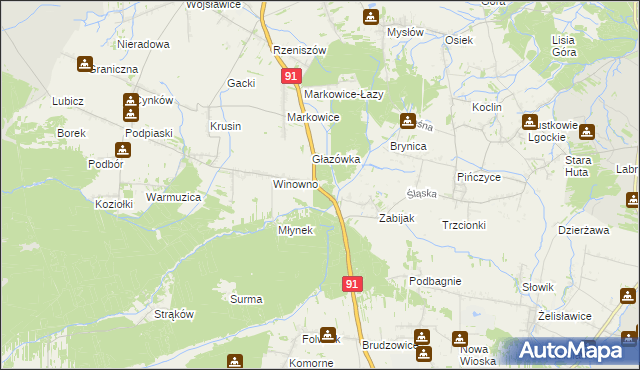 mapa Leśniczówka Winowno, Leśniczówka Winowno na mapie Targeo