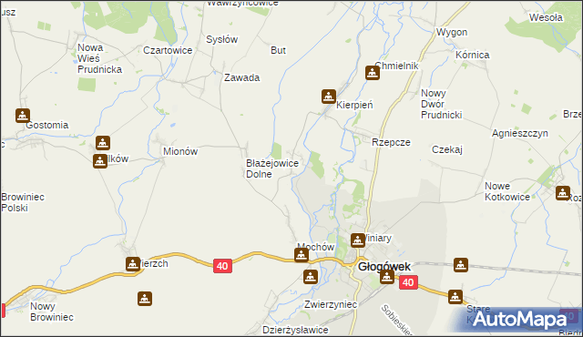 mapa Leśnik gmina Głogówek, Leśnik gmina Głogówek na mapie Targeo