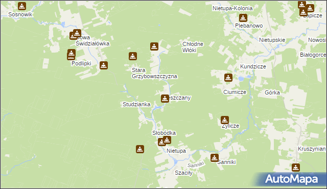 mapa Leszczany gmina Krynki, Leszczany gmina Krynki na mapie Targeo