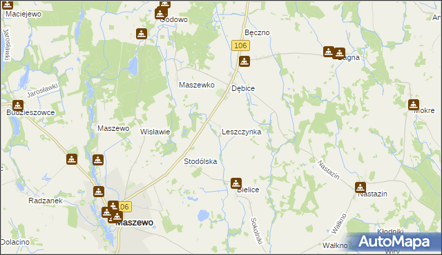 mapa Leszczynka, Leszczynka na mapie Targeo