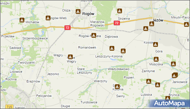 mapa Leszczyny-Kolonia, Leszczyny-Kolonia na mapie Targeo