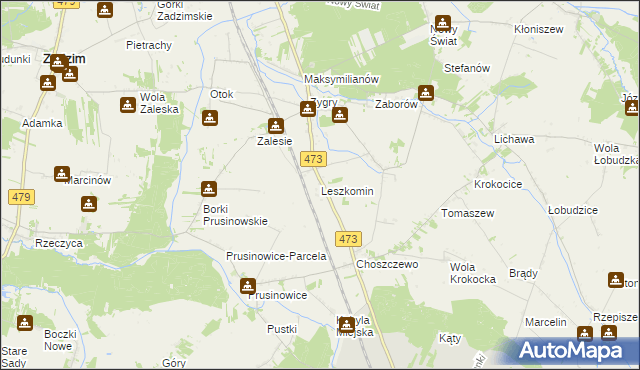 mapa Leszkomin, Leszkomin na mapie Targeo