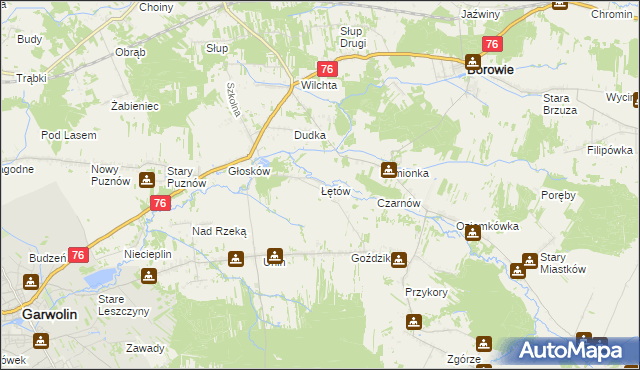 mapa Łętów, Łętów na mapie Targeo