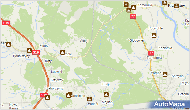 mapa Łętownia gmina Jeżowe, Łętownia gmina Jeżowe na mapie Targeo