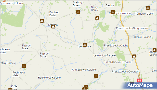 mapa Łętownica, Łętownica na mapie Targeo