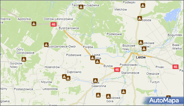 mapa Lgota Błotna, Lgota Błotna na mapie Targeo