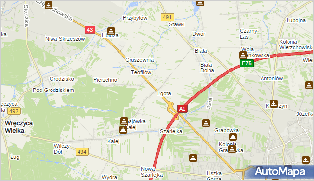 mapa Lgota gmina Kłobuck, Lgota gmina Kłobuck na mapie Targeo