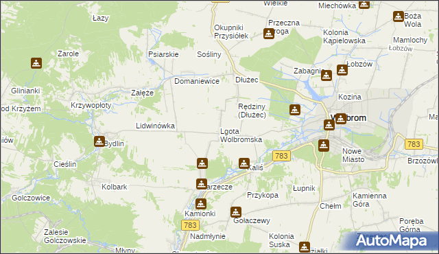 mapa Lgota Wolbromska, Lgota Wolbromska na mapie Targeo