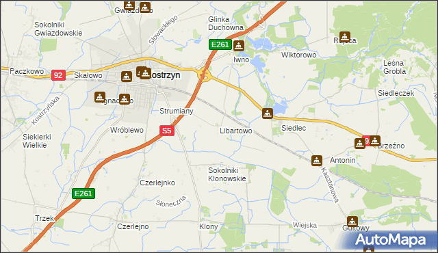 mapa Libartowo, Libartowo na mapie Targeo