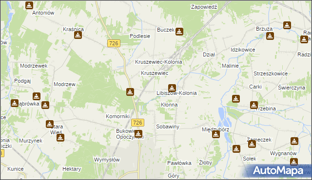 mapa Libiszów-Kolonia, Libiszów-Kolonia na mapie Targeo