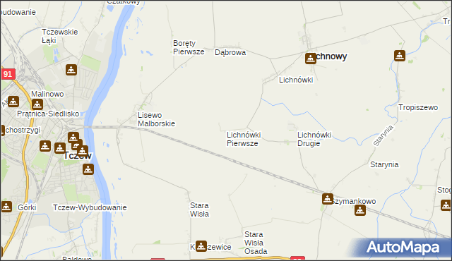 mapa Lichnówki Pierwsze, Lichnówki Pierwsze na mapie Targeo