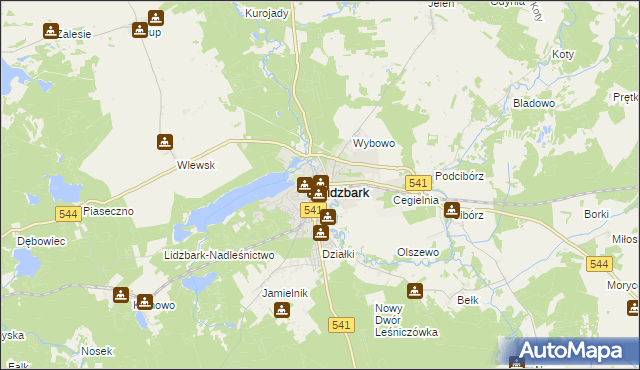 mapa Lidzbark, Lidzbark na mapie Targeo