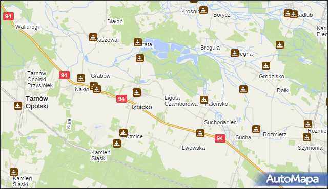 mapa Ligota Czamborowa, Ligota Czamborowa na mapie Targeo